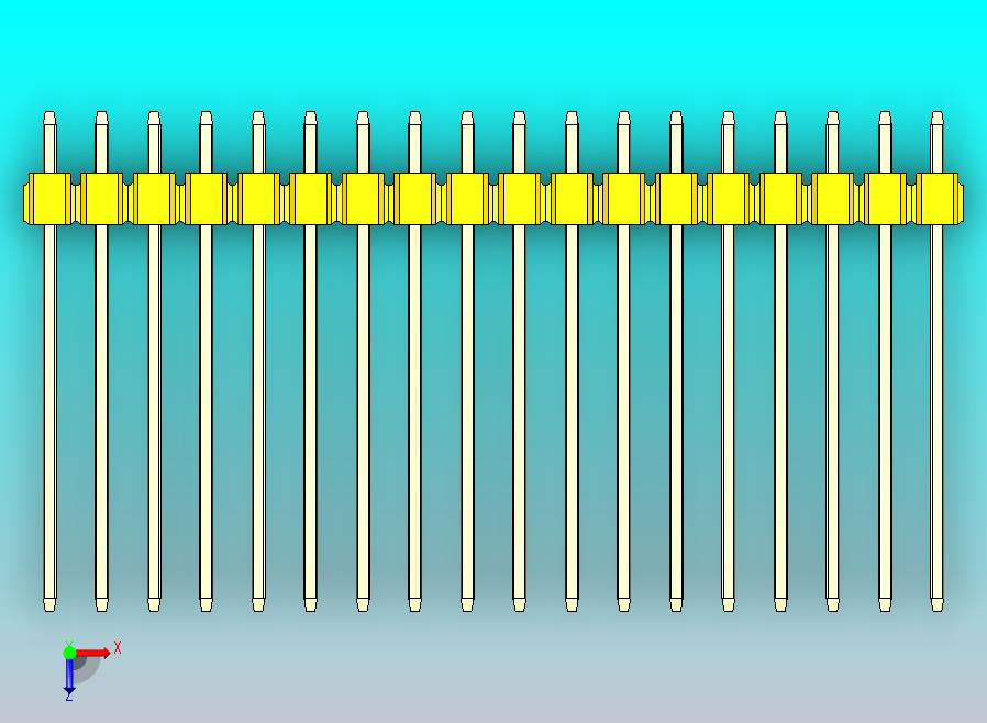 DS1021排针 黄色 1x18p 100mil 类型19 版本1.0.zip