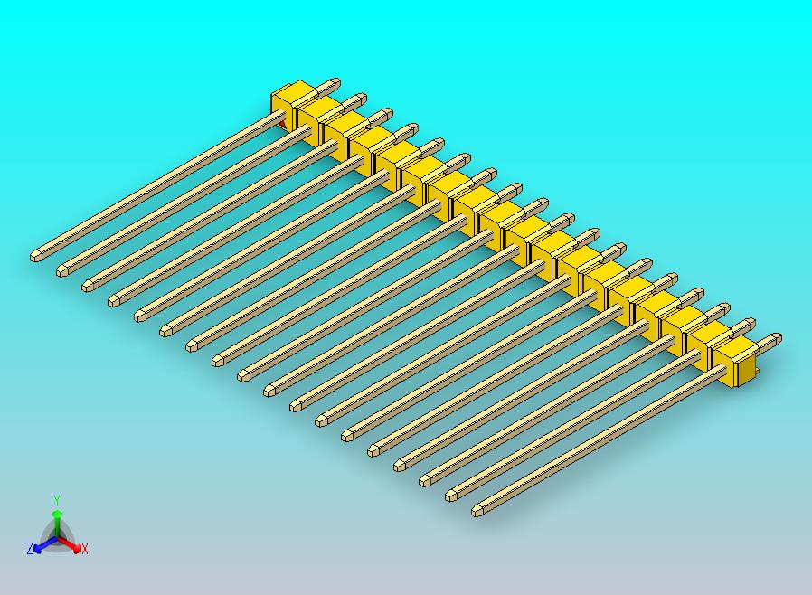 DS1021排针 黄色 1x18p 100mil 类型43 版本1.0.zip