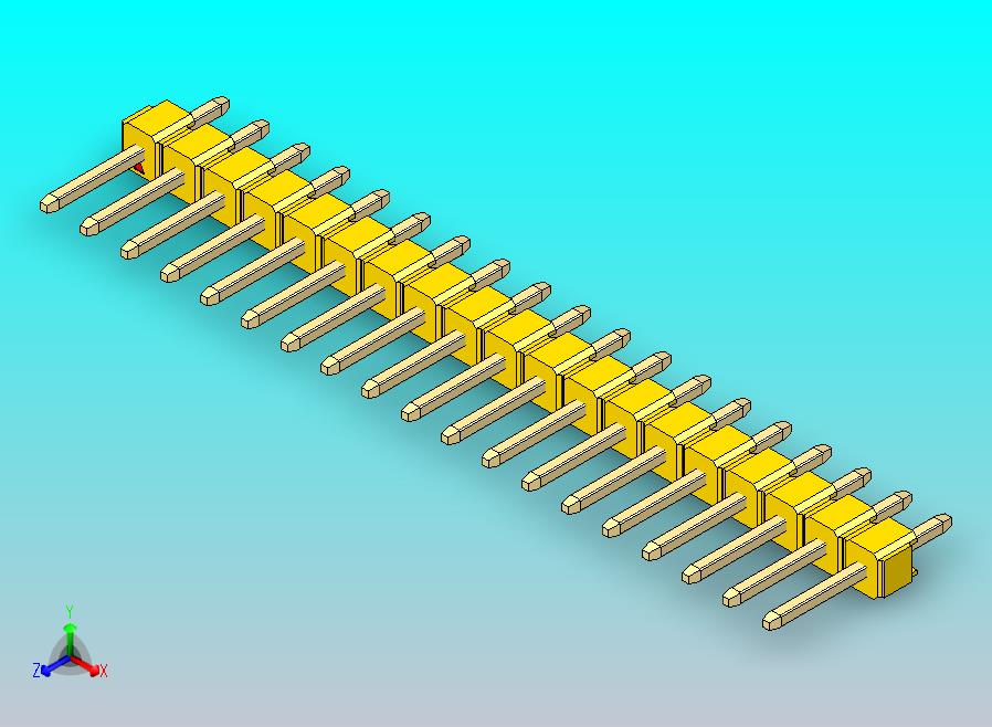 DS1021排针 黄色 1x19p 100mil 类型1 版本1.0.zip