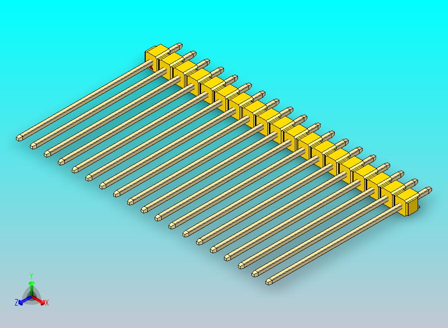 DS1021排针 黄色 1x19p 100mil 类型43 版本1.0.zip