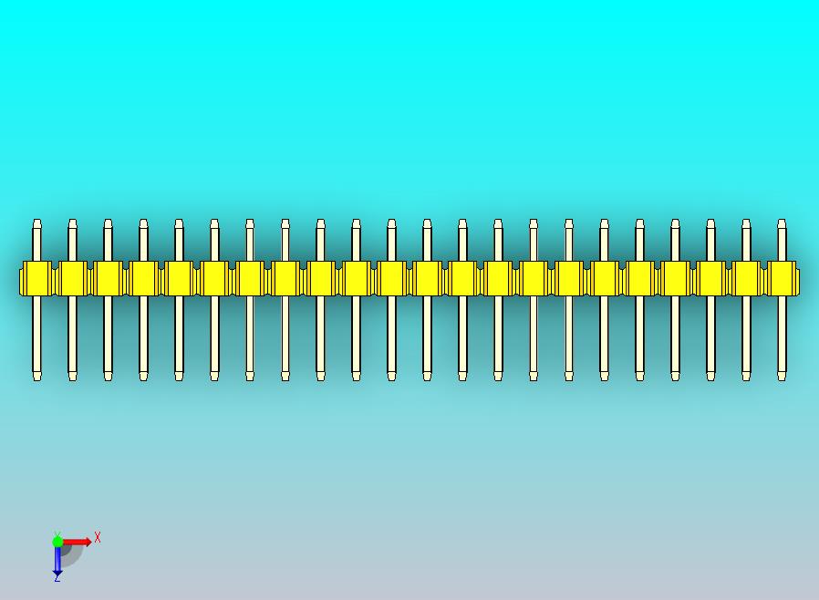 DS1021排针 黄色 1x22p 100mil 类型1 版本1.0.zip
