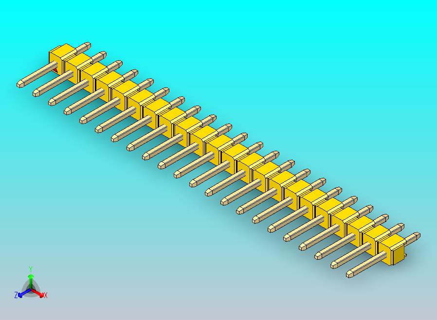 DS1021排针 黄色 1x22p 100mil 类型1 版本1.0.zip