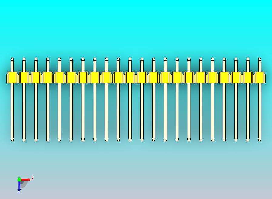 DS1021排针 黄色 1x22p 100mil 类型5 版本1.0.zip
