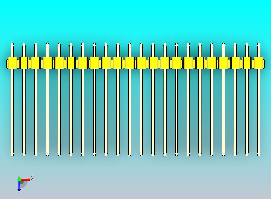 DS1021排针 黄色 1x22p 100mil 类型19 版本1.0.zip