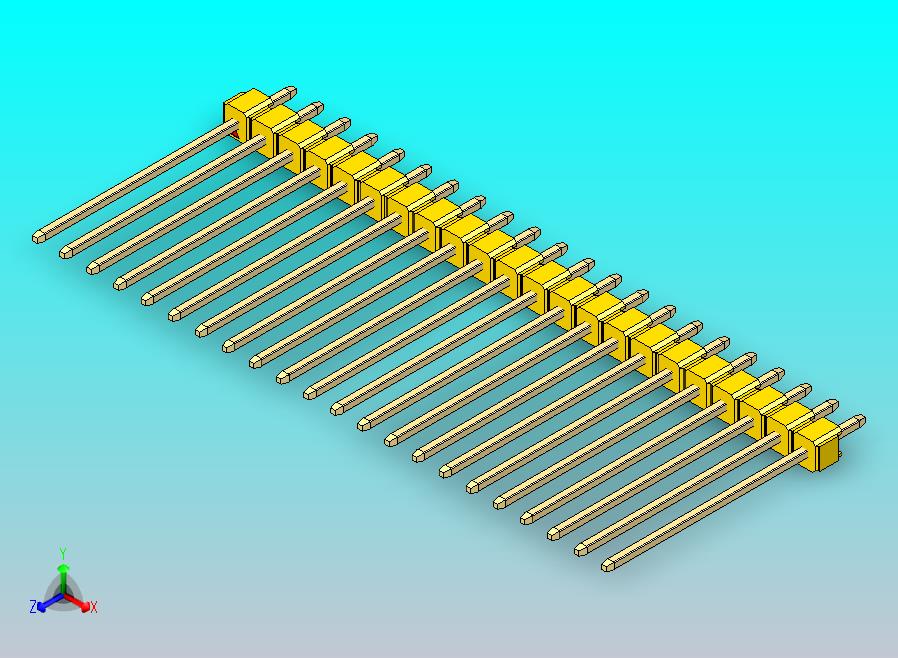DS1021排针 黄色 1x22p 100mil 类型19 版本1.0.zip