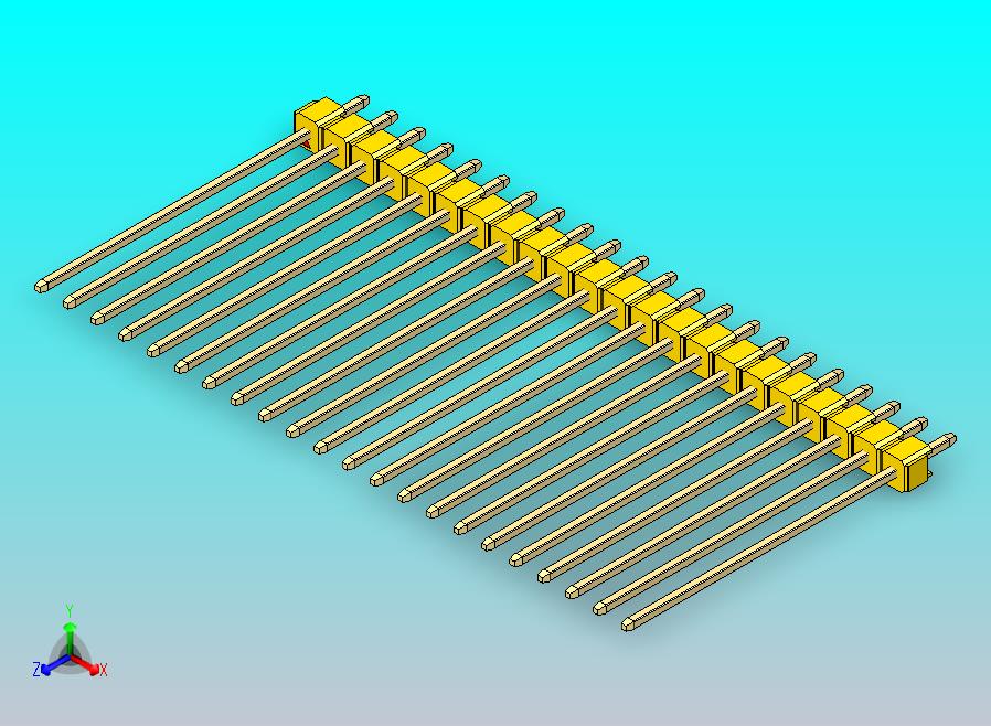 DS1021排针 黄色 1x22p 100mil 类型43 版本1.0.zip