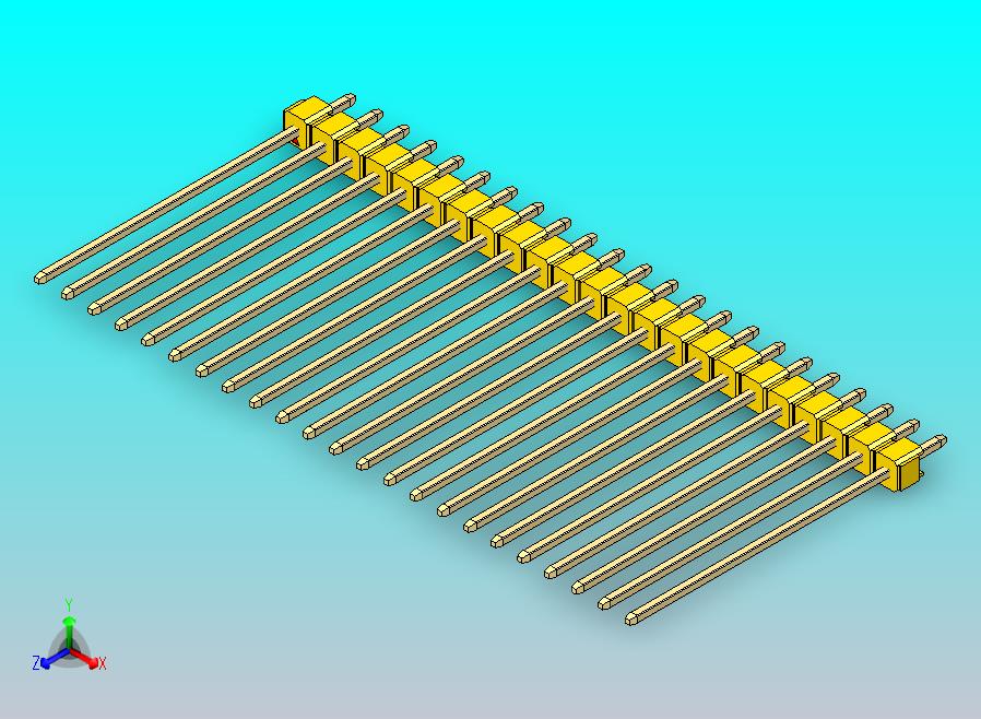 DS1021排针 黄色 1x23p 100mil 类型43 版本1.0.zip