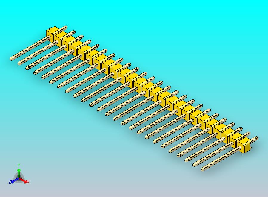 DS1021排针 黄色 1x25p 100mil 类型5 版本1.0.zip