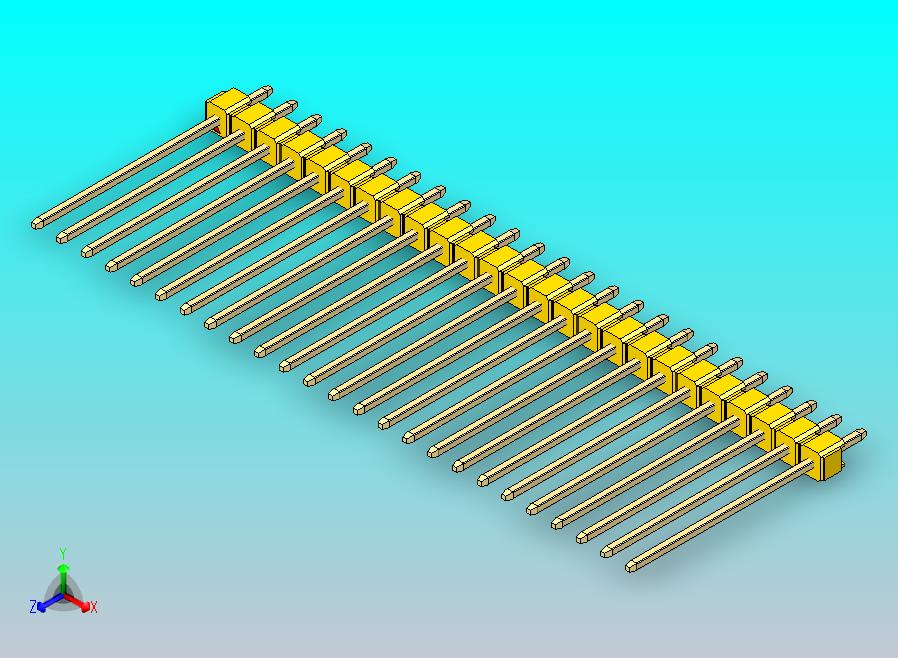 DS1021排针 黄色 1x25p 100mil 类型19 版本1.0.zip