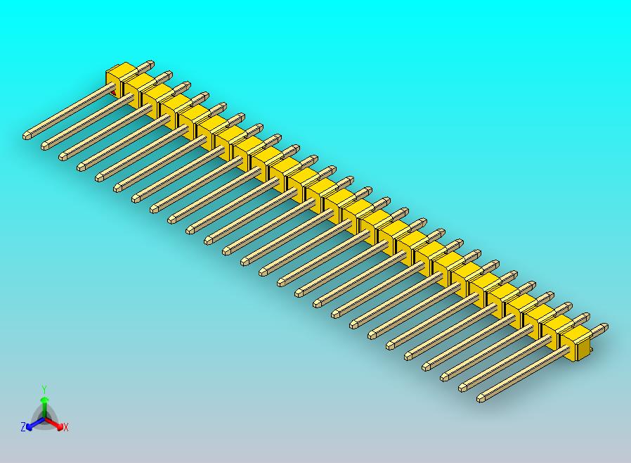 DS1021排针 黄色 1x26p 100mil 类型5 版本1.0.zip