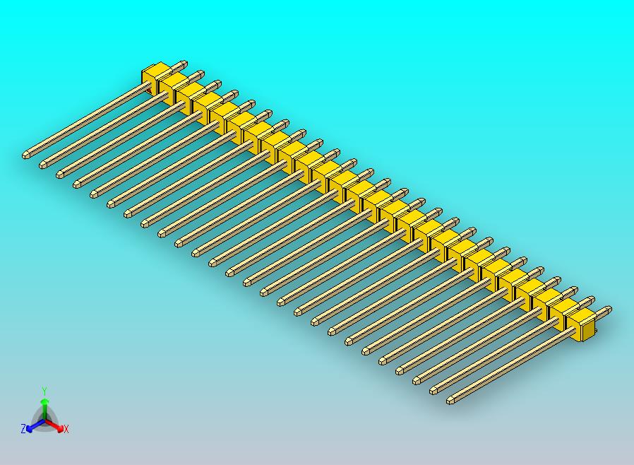 DS1021排针 黄色 1x26p 100mil 类型19 版本1.0.zip