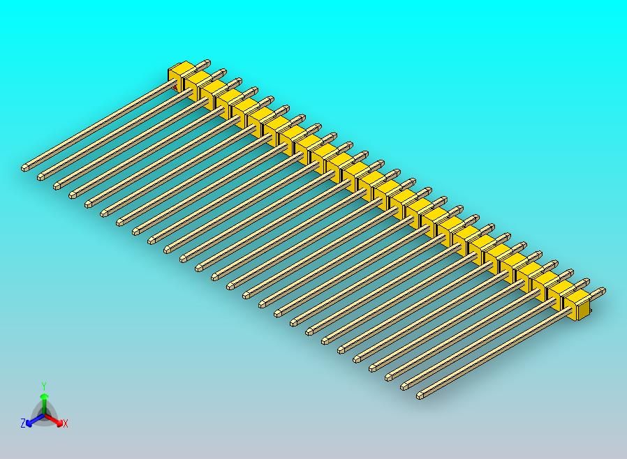 DS1021排针 黄色 1x26p 100mil 类型43 版本1.0.zip