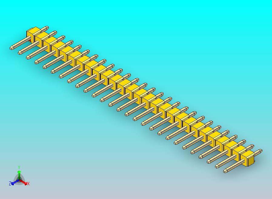 DS1021排针 黄色 1x27p 100mil 类型1 版本1.0.zip