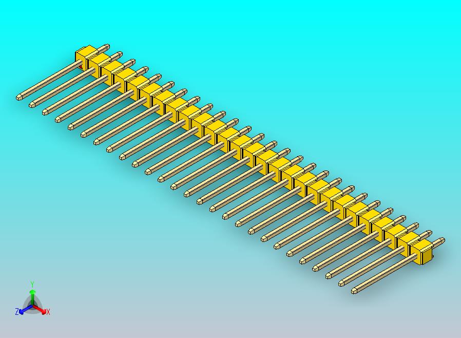 DS1021排针 黄色 1x27p 100mil 类型5 版本1.0.zip