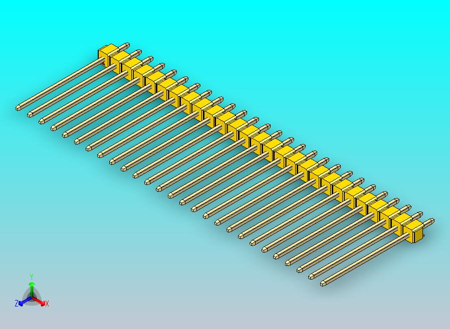 DS1021排针 黄色 1x27p 100mil 类型19 版本1.0.zip