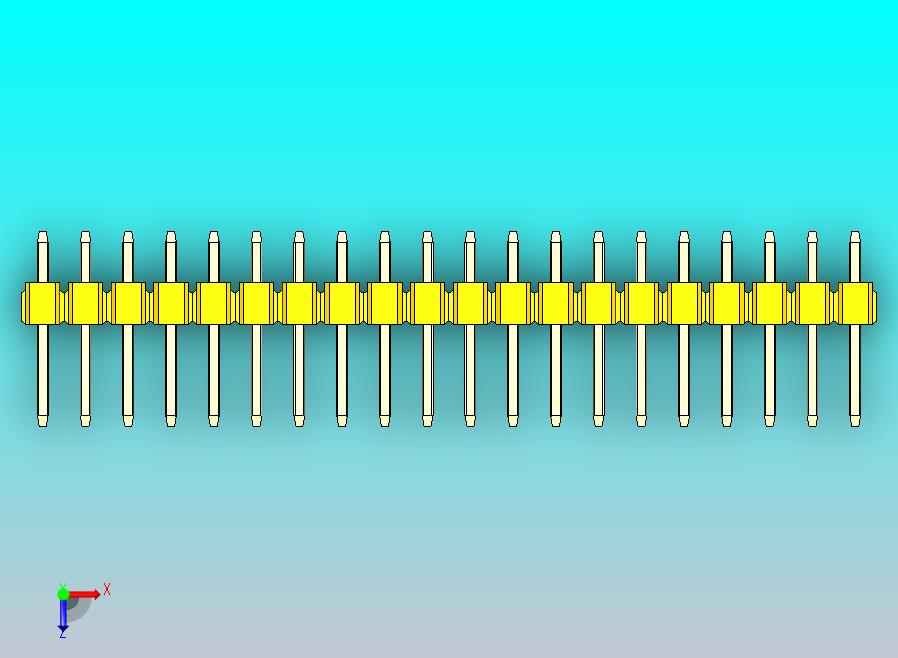 DS1021排针 黄色 1x20p 100mil 类型1 版本1.0.zip