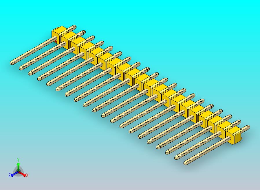 DS1021排针 黄色 1x20p 100mil 类型5 版本1.0.zip