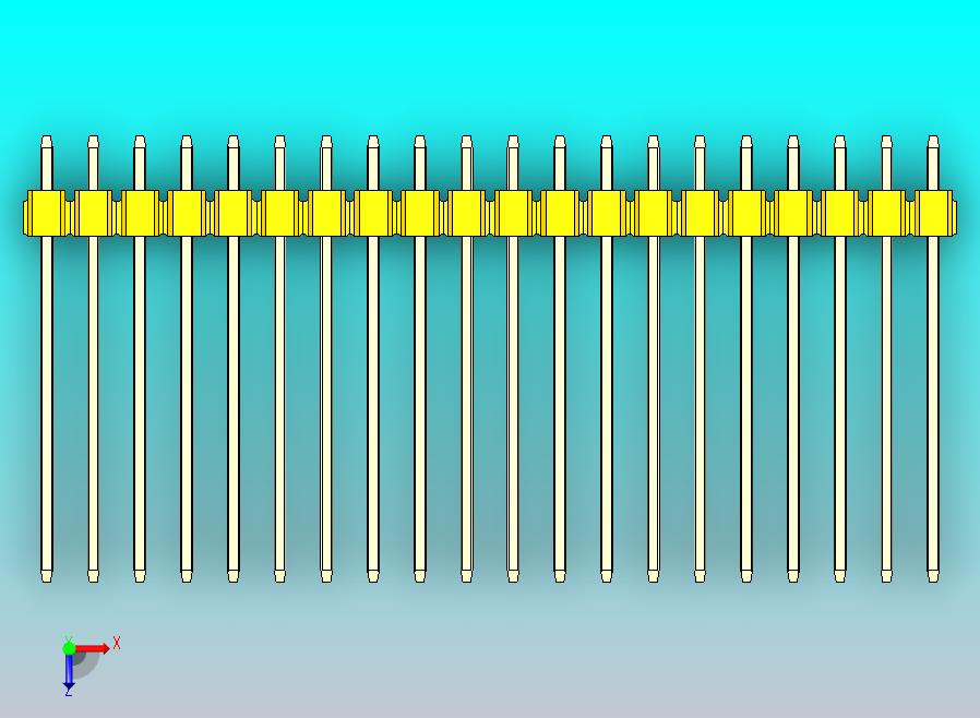DS1021排针 黄色 1x20p 100mil 类型19 版本1.0.zip