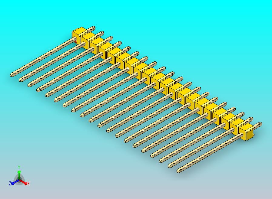 DS1021排针 黄色 1x20p 100mil 类型19 版本1.0.zip