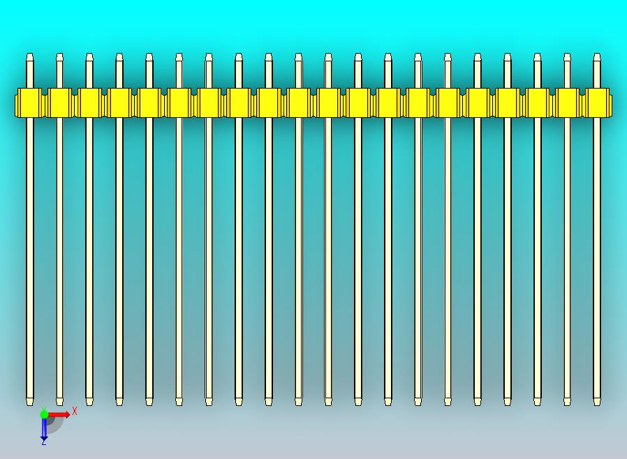 DS1021排针 黄色 1x20p 100mil 类型43 版本1.0.zip