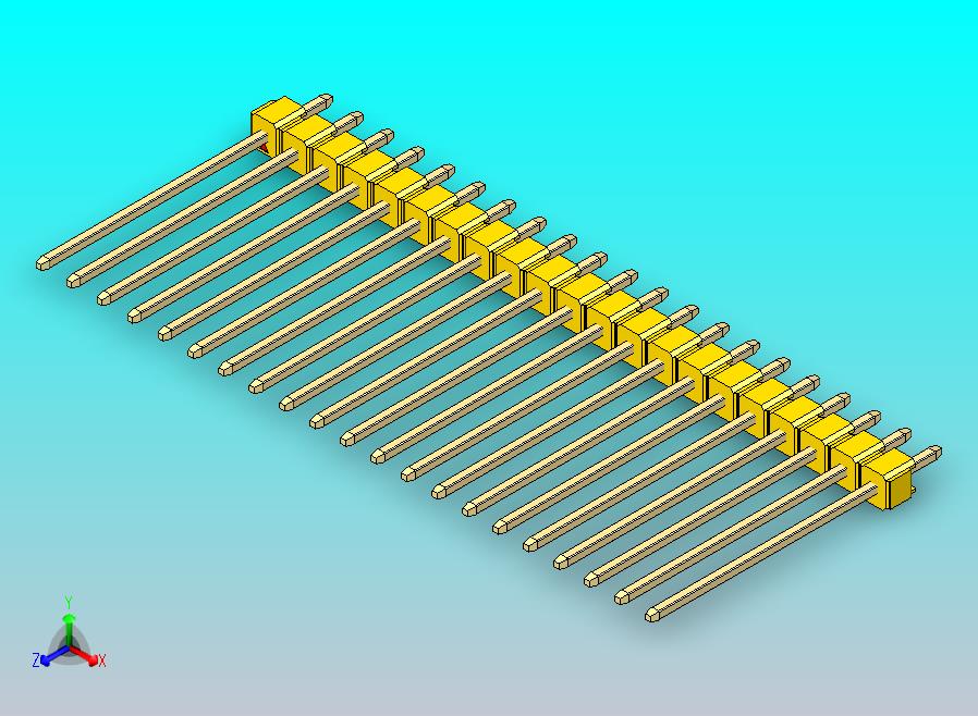 DS1021排针 黄色 1x21p 100mil 类型19 版本1.0.zip