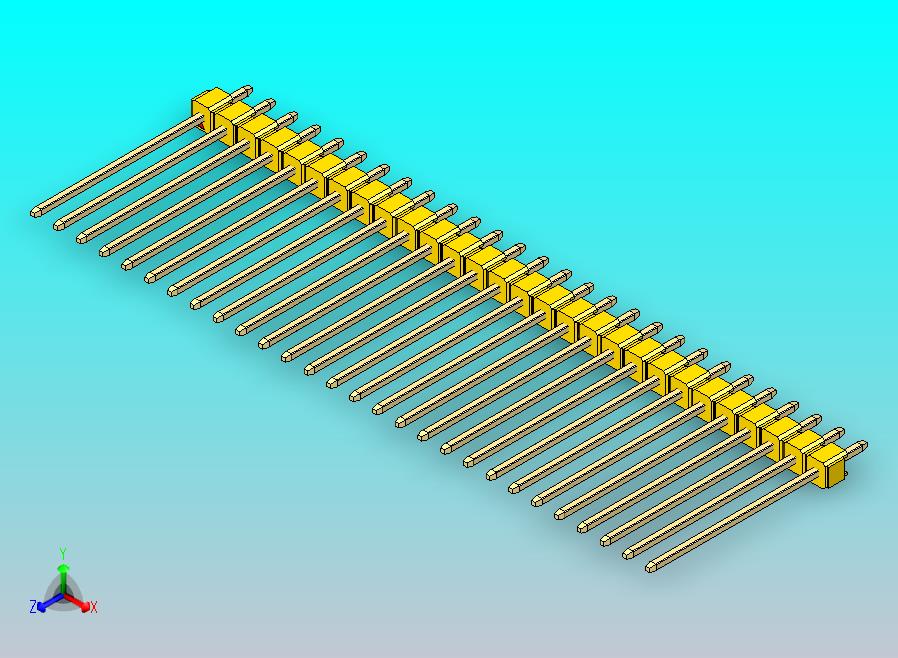 DS1021排针 黄色 1x28p 100mil 类型19 版本1.0.zip