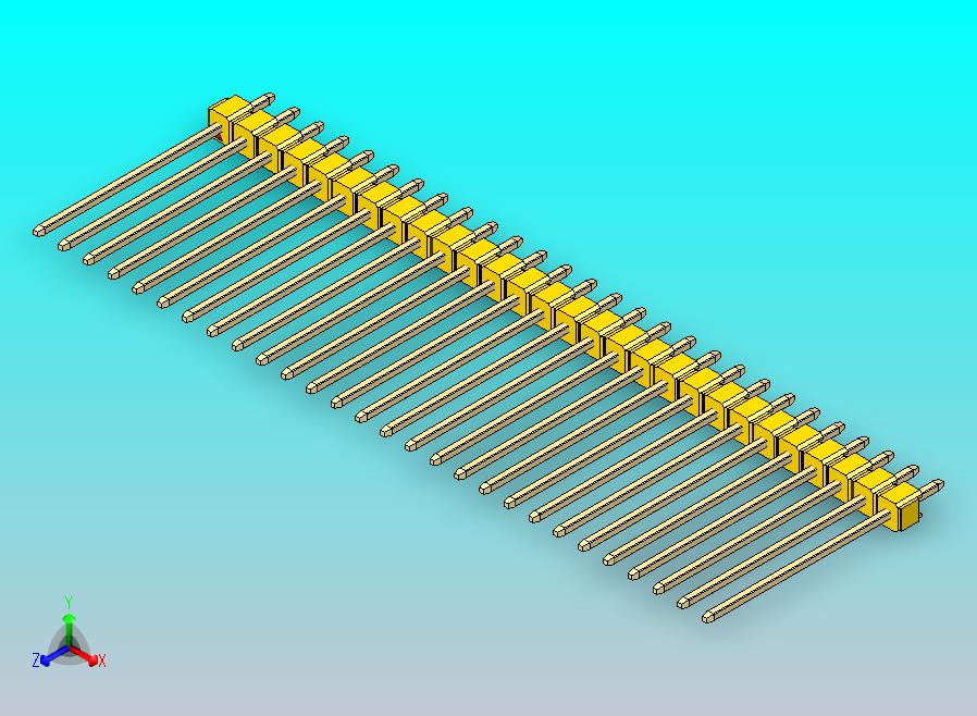 DS1021排针 黄色 1x28p 100mil 类型19 版本1.0.zip