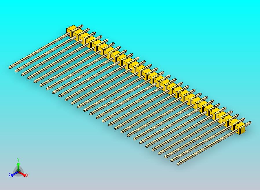 DS1021排针 黄色 1x28p 100mil 类型43 版本1.0.zip