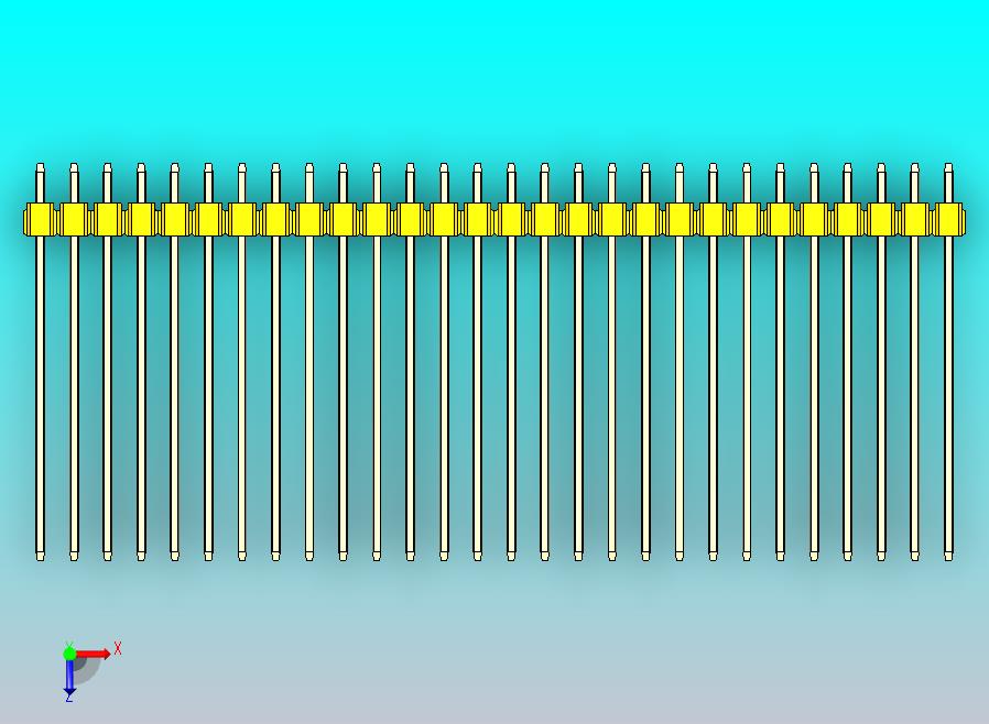 DS1021排针 黄色 1x28p 100mil 类型43 版本1.0.zip