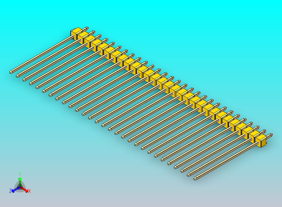 DS1021排针 黄色 1x29p 100mil 类型43 版本1.0.zip