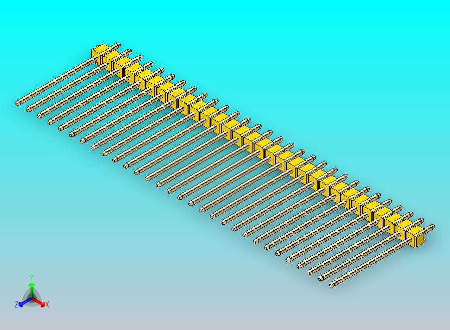 DS1021排针 黄色 1x30p 100mil 类型19 版本1.0.zip