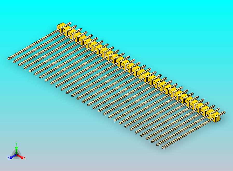 DS1021排针 黄色 1x30p 100mil 类型43 版本1.0.zip