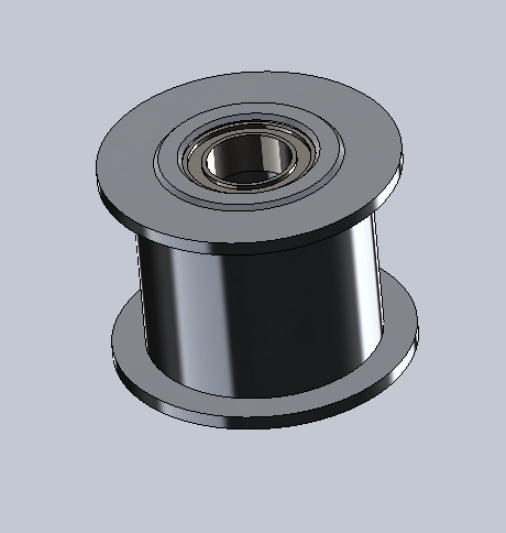 无齿皮带轮，带 2 个轴承 5M-2B-20W，D=25，d=9