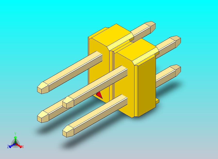 DS1021排针 黄色 2x02p 100mil 类型1 版本1.0.zip