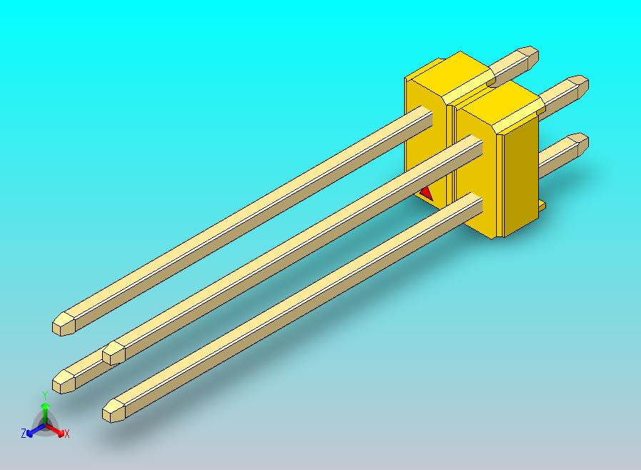 DS1021排针 黄色 2x02p 100mil 类型19 版本1.0.zip