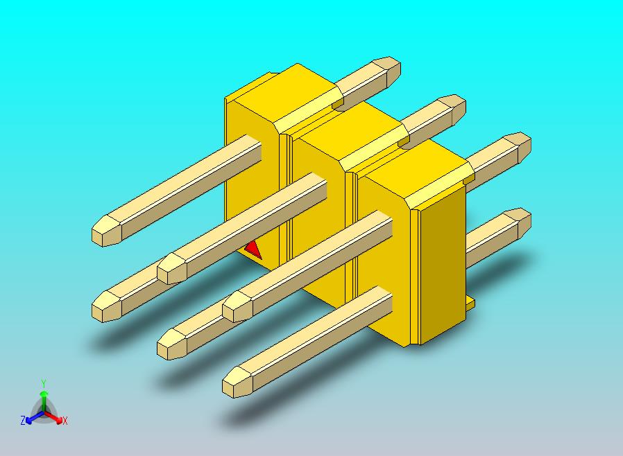 DS1021排针 黄色 2x03p 100mil 类型1 版本1.0.zip