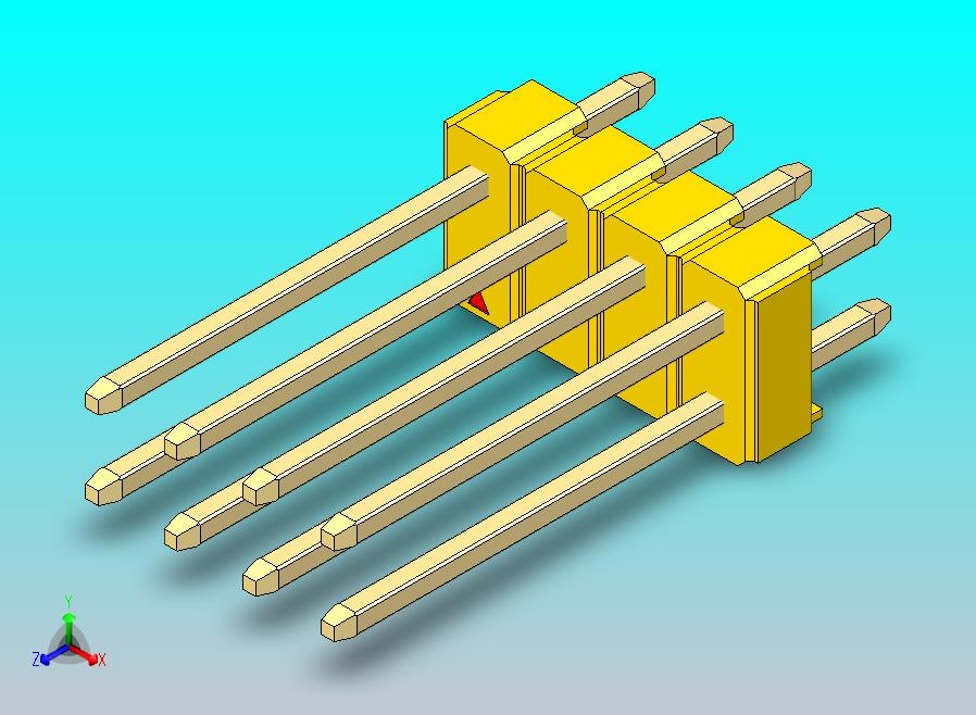 DS1021排针 黄色 2x04p 100mil 类型5 版本1.0.zip
