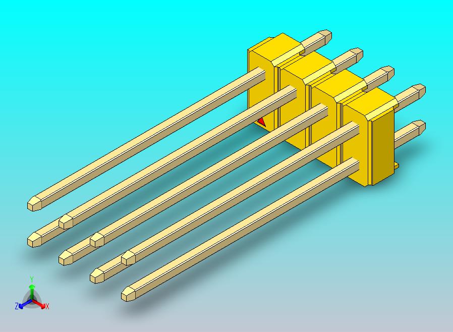 DS1021排针 黄色 2x04p 100mil 类型19 版本1.0.zip