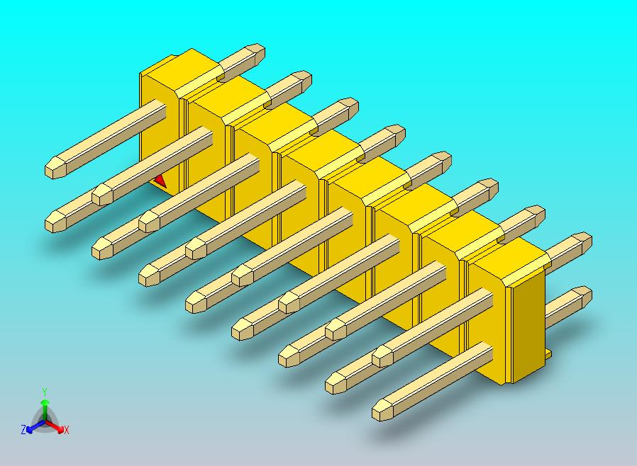 DS1021排针 黄色 2x08p 100mil 类型1 版本1.0.zip