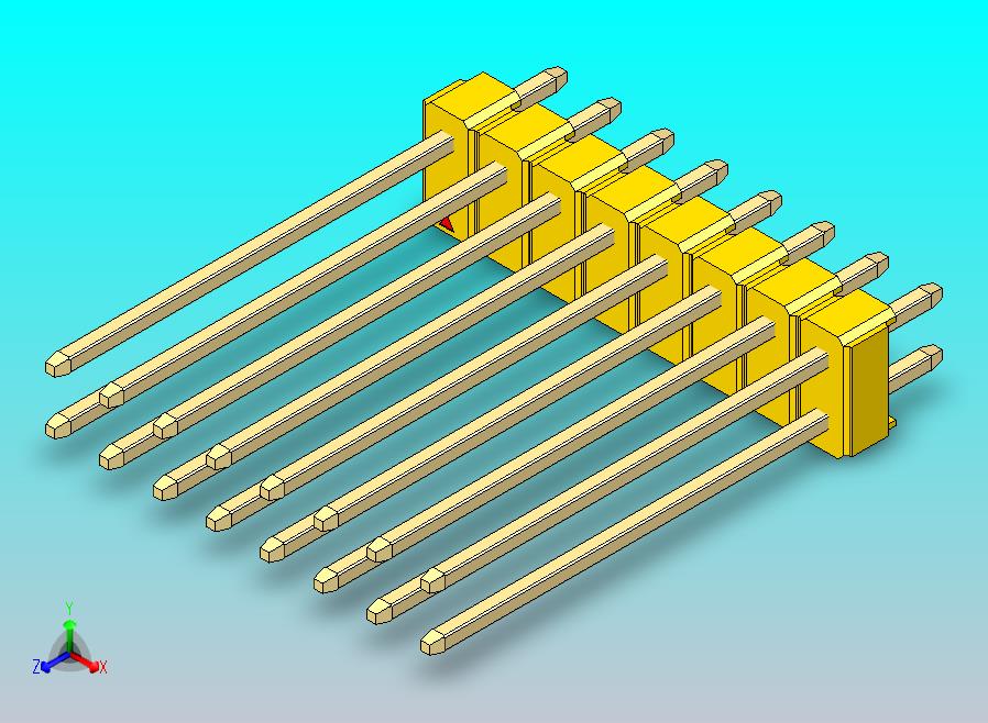 DS1021排针 黄色 2x08p 100mil 类型19 版本1.0.zip