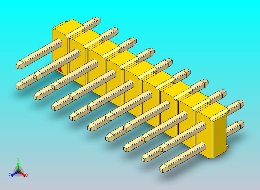 DS1021排针 黄色 2x09p 100mil 类型1 版本1.0.zip
