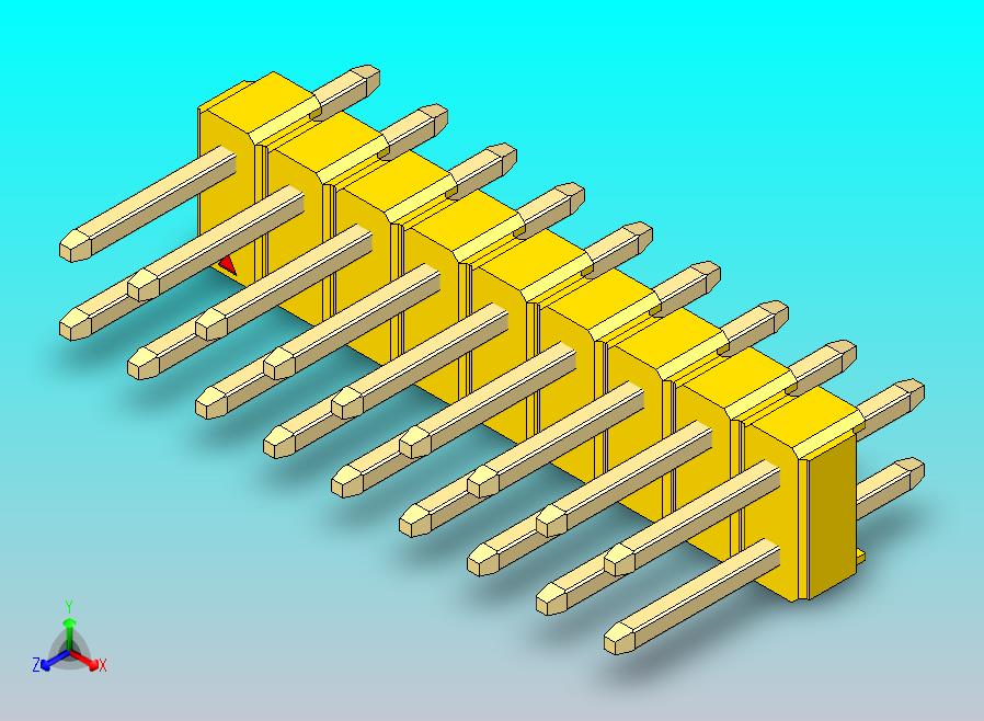 DS1021排针 黄色 2x09p 100mil 类型1 版本1.0.zip