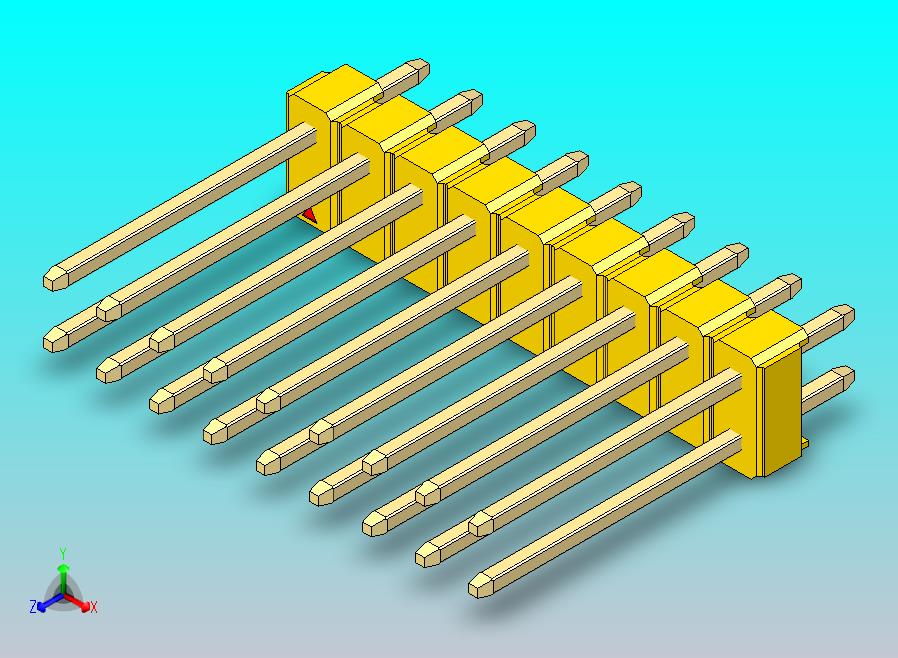 DS1021排针 黄色 2x09p 100mil 类型5 版本1.0.zip