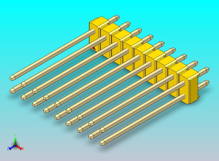 DS1021排针 黄色 2x09p 100mil 类型19 版本1.0.zip
