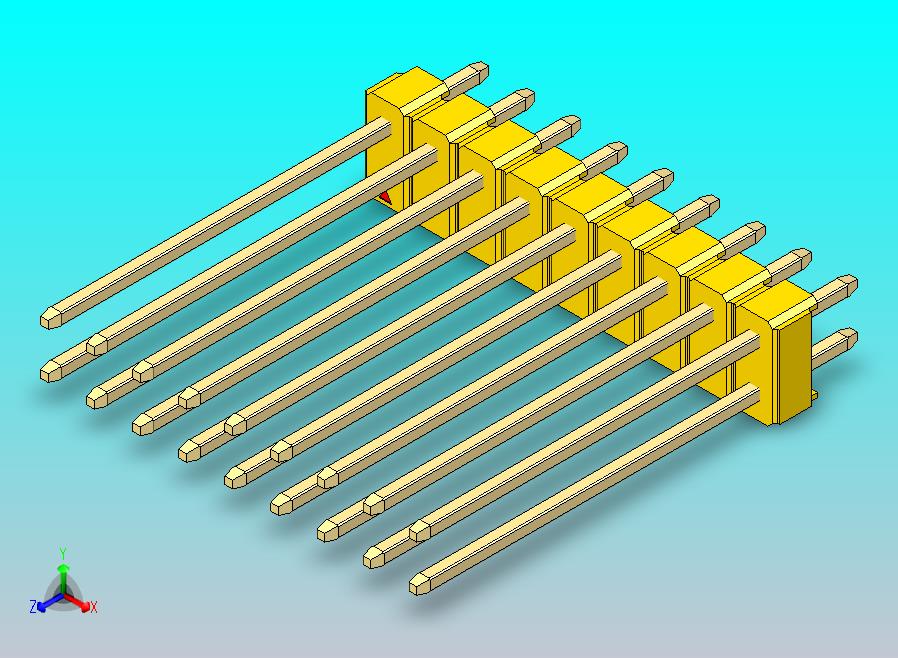 DS1021排针 黄色 2x09p 100mil 类型19 版本1.0.zip