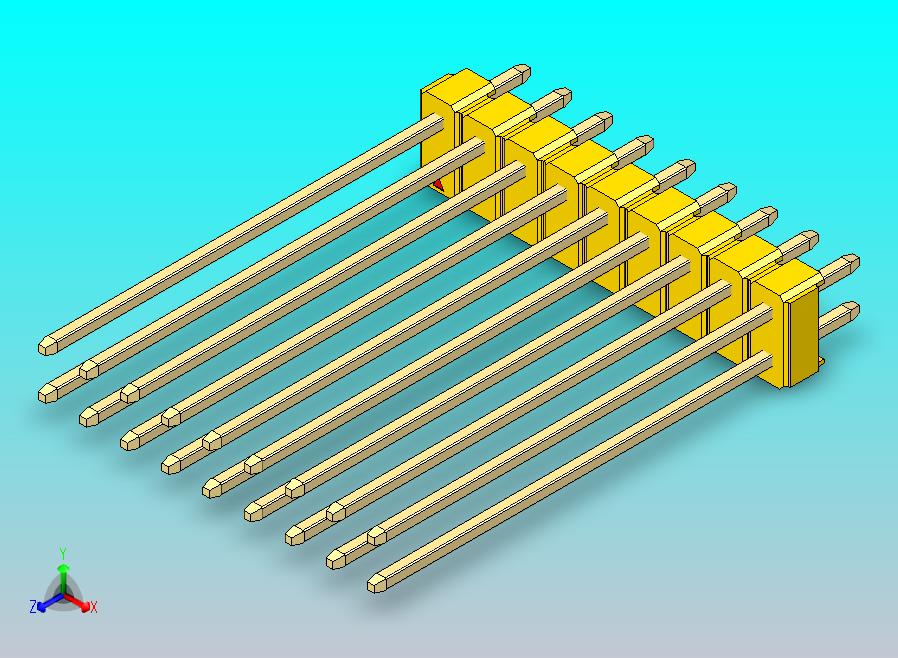 DS1021排针 黄色 2x09p 100mil 类型43 版本1.0.zip