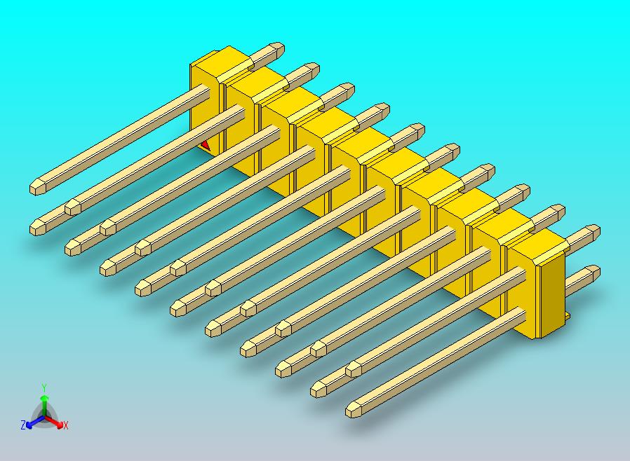DS1021排针 黄色 2x10p 100mil 类型5 版本1.0.zip