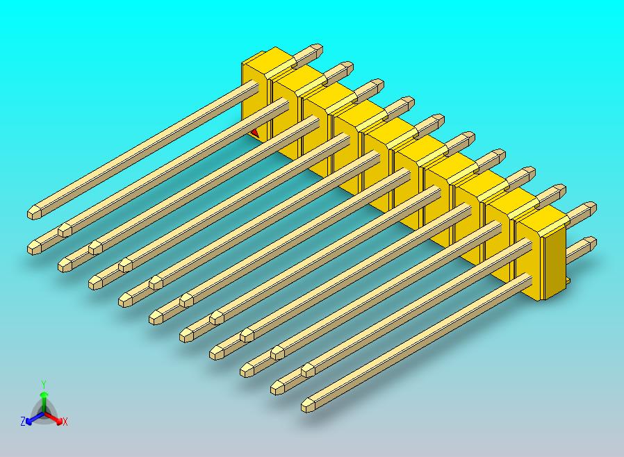 DS1021排针 黄色 2x10p 100mil 类型19 版本1.0.zip