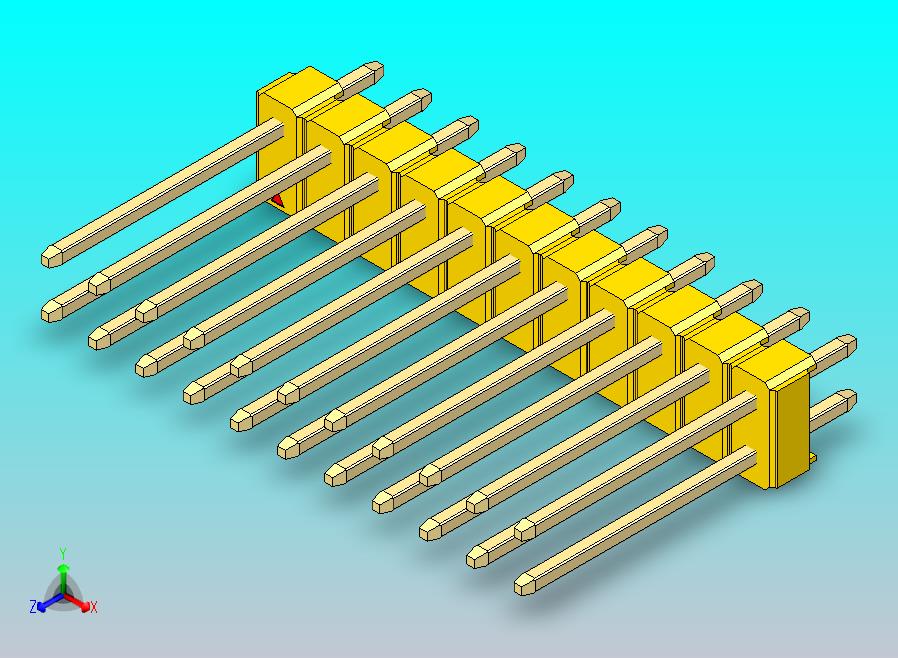 DS1021排针 黄色 2x11p 100mil 类型5 版本1.0.zip
