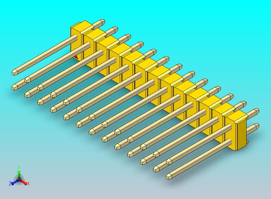 DS1021排针 黄色 2x13p 100mil 类型5 版本1.0.zip